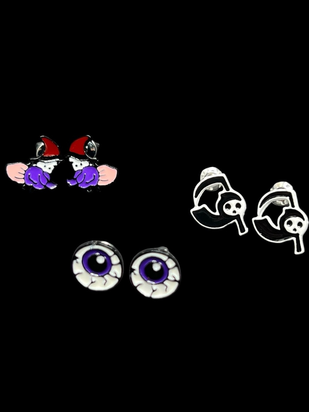 NWT Spooky Halloween Character Stud Earrings Pack - 3 Pair Value Set
